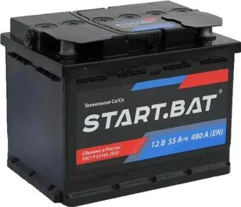 Стартбат 12V55 R+ евро (55 А·ч)