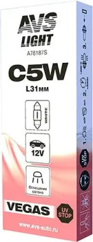 AVS Vegas С5W(SV8.5/8)L31мм. 12V 1шт [A78187S]