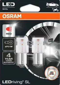 Osram W21/5W LEDriving Red 2шт