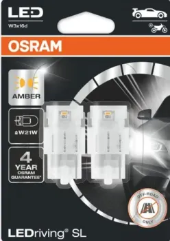 Osram W21W LEDriving Amber 2шт