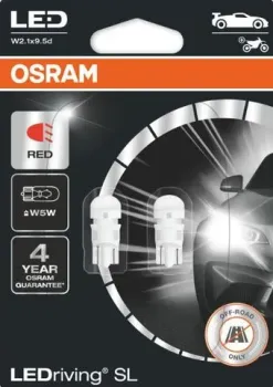 Osram W5W LEDriving Red 2шт