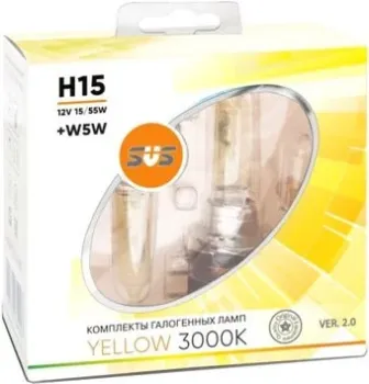 SVS H15 15/55W+W5W Yellow 3000K 2+2шт