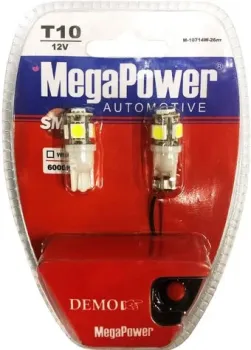 MegaPower T10W 5 SMD 6000K 2шт