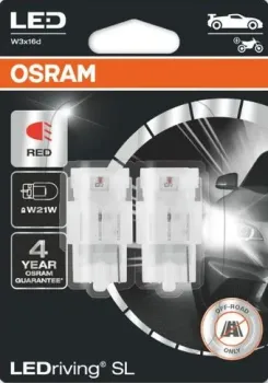 Osram W21W LEDriving Red 2шт