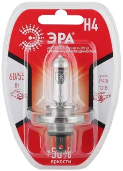 ЭРА H4 12V 55W +50% BL 1шт