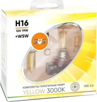SVS H16 19W+W5W Yellow 3000K 2+2шт