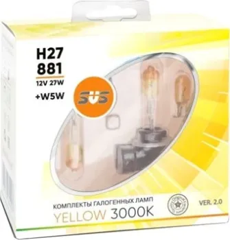 SVS H27/881 27W+W5W Yellow 3000K 2+2шт