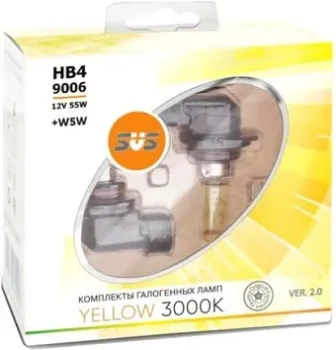 SVS HB4/9006 55W+W5W Yellow 3000K 2+2шт