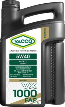 Yacco VX 1000 FAP 5W-40 5л