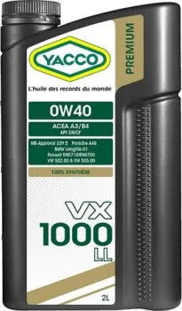 Yacco VX 1000 LL 0W-40 2л