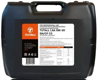 Tutall LSA 5W-30 SN/CF C3 20л