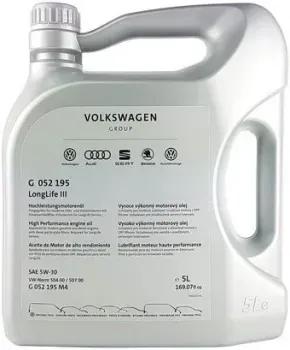 AUDI/Volkswagen Longlife III SAE 5W-30 5л G052195M4