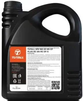 Tutall SFE 5W-20 SN/CF PLUS-RC/SN-RC GF-5 4л