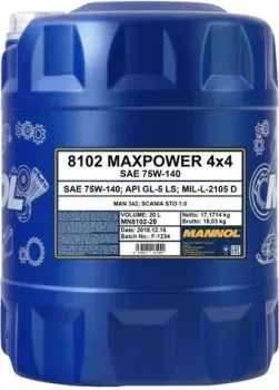 <?= Mannol Maxpower 4x4 75W-140 20л ?>