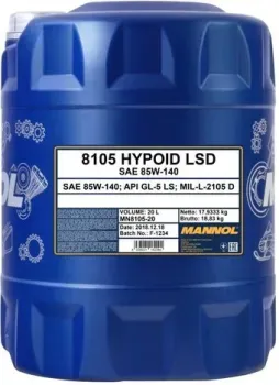 <?= Mannol Hypoid LSD 85W-140 20л ?>