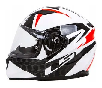 LS2 FF320 Stream Evo Commander (XL, бело-черно-красный глянцевый)