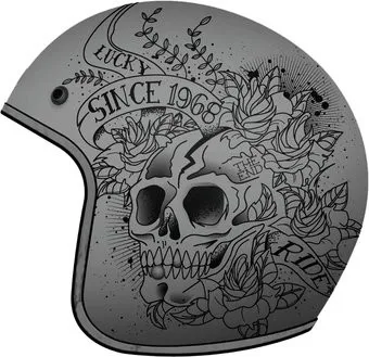 MT Helmets Le Mans 2 SV Skull &amp; Roses A2 Matt (XXL, серый)