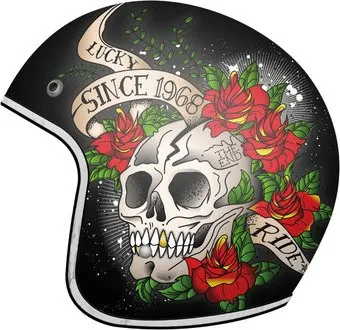 MT Helmets Le Mans 2 SV Skull & Roses A1 Gloss (XL, красный)