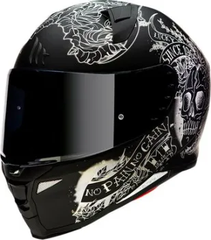 MT Helmets Revenge 2 Skull &amp; Roses A1 (XS, matt black)