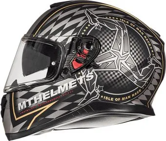 MT Helmets Thunder 3 SV Isle of Man Matt (XS, черный/золотистый)