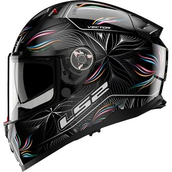 LS2 FF811 Vector Ii Tropical (XL, черно-белый глянцевый)