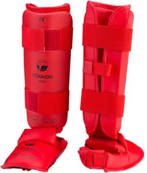 Tokaido PU Shin And Removable Instep Guard WKF PRO-3E-WKF-II (M, красный)