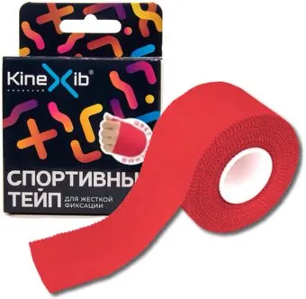 Kinexib Спортивный жесткой фиксации 3.8 см x 9.1 м (красный)