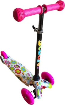 Scooter Mini 038z (розовый/цветы)