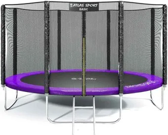 Atlas Sport 374 см - 12ft Basic (с лестницей, внешняя сетка, сливовый)