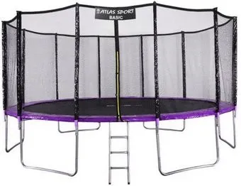 Atlas Sport 490 см - 16ft Basic (с лестницей, внешняя сетка, сливовый)