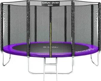 Atlas Sport 435 см - 14ft Basic (с лестницей, внешняя сетка, сливовый)