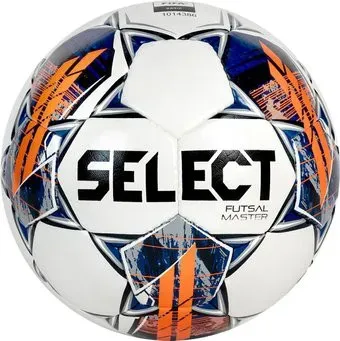 Select Futsal Master Grain V22 Fifa Basic (4 размер, белый/синий/оранжевый)