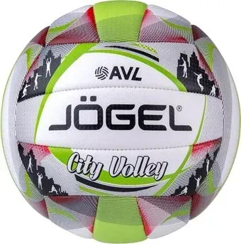 Jogel City Volley JGL-18099 (5 размер, белый/серый/салатовый)