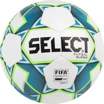Select Futsal Super (4 размер, белый/синий/салатовый)