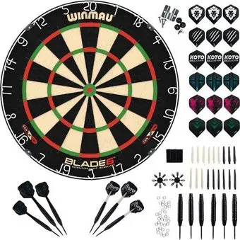 Winmau Blade 6 (2 набора дротиков Koto Darts Steel + 90 предметов)