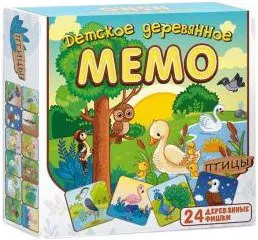 Нескучные игры Мемо детское деревянное. Птицы 8504
