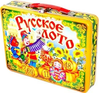 Десятое королевство Русское лото в жестяном чемоданчике Скоморохи 01730