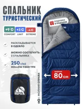 RSP Outdoors Sleep 250 R (синий, молния справа)