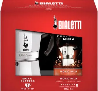 Bialetti Moka Express (6 порций + кофе молотый Nocciola 200 гр)
