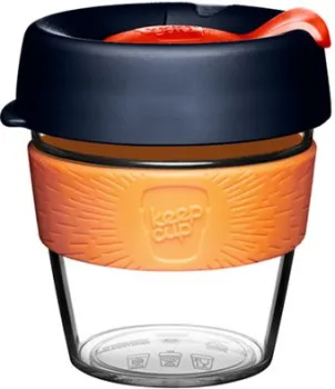 KeepCup Original S Clear Shamrock 227мл (черный/оранжевый)