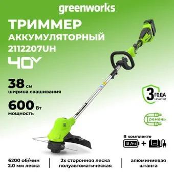 Greenworks GD40LT 2112207UH (с 1-им АКБ)