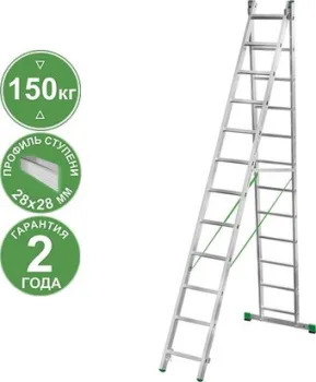 Новая высота NV 222 алюминиевая двухсекционная 2x12 ступеней