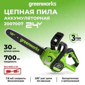 Greenworks GD24CS30 (без АКБ)