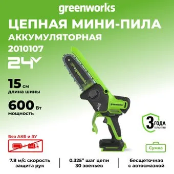 Greenworks GD24CS15 2010107 (без АКБ)