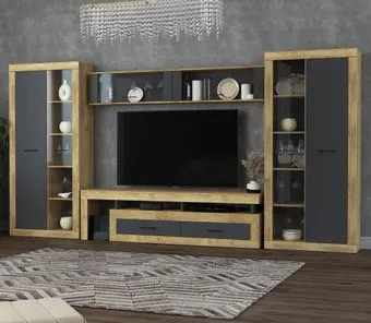 Интерлиния Loft-10 Гостиная-6 (дуб золотой/антрацит)