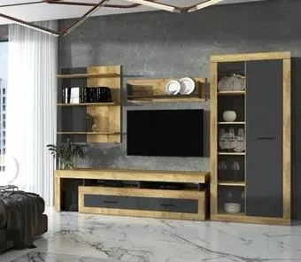 Интерлиния Loft-9 Гостиная-5 (дуб золотой/антрацит)