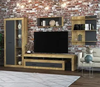 Интерлиния Loft-5 Гостиная-1 (дуб золотой/антрацит)