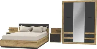 Интерлиния Loft-1 Спальня-1 (дуб золотой/антрацит)