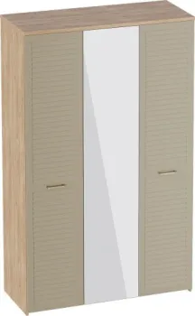Мебельград Гавана 3-хстворчатый 139x54.4x223 (дуб светлый натуральный/cветло серый софт)