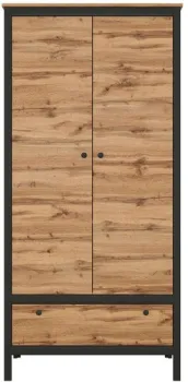 Black Red White Loft SZF2D1S (дуб вотан/черный матовый)